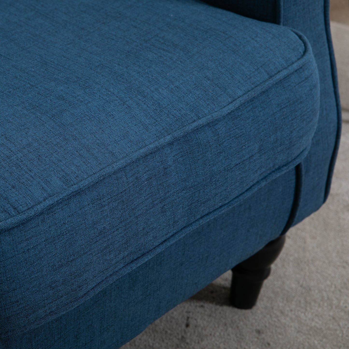 Vintage Style Wingback Accent Chair, Retro Upholstered Button Tufted Occasional Chair for Living Room and Bedroom, Blue