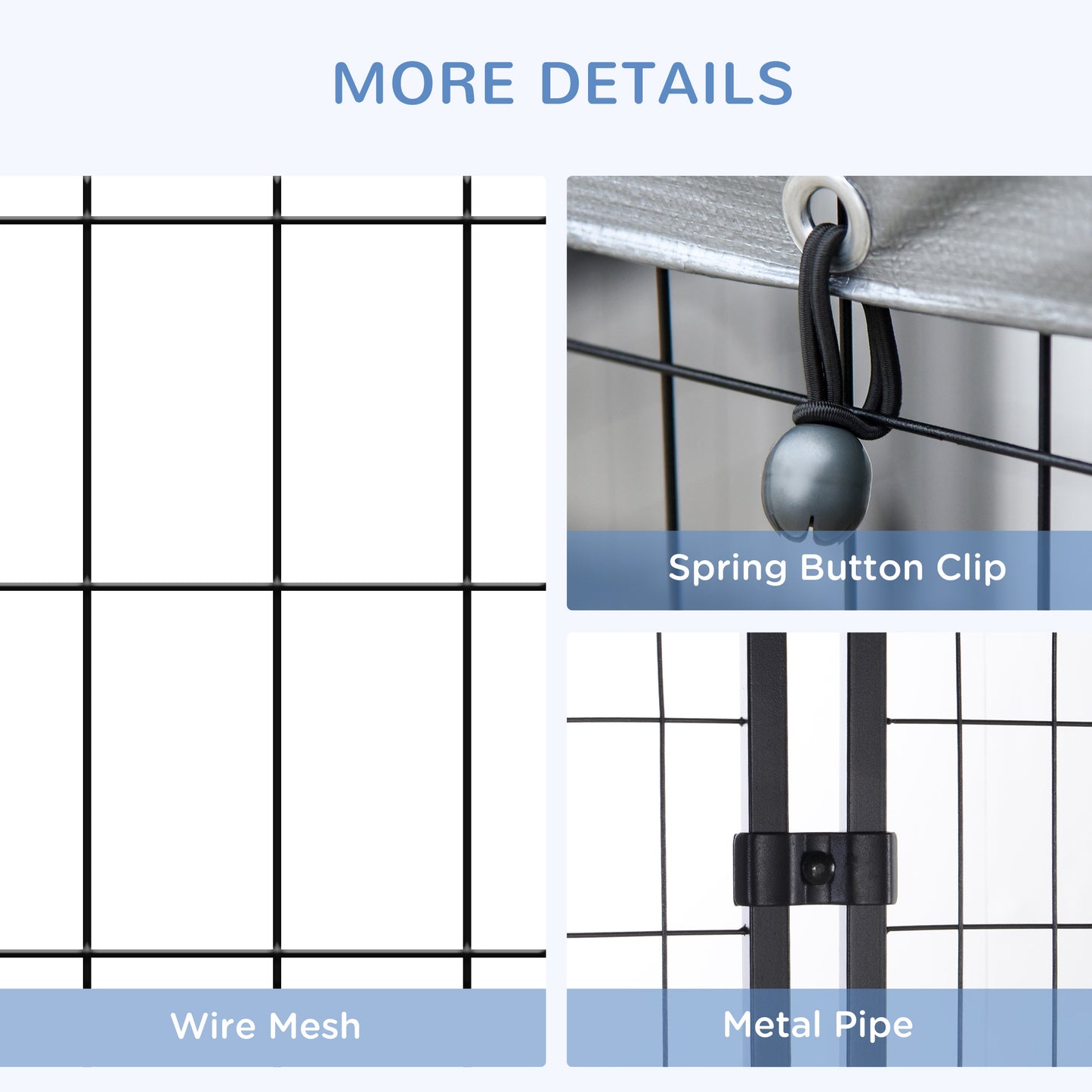 Outdoor Dog Kennel, Dog Run W/ UV-Resistant Canopy & Lockable Design, Metal Playpen Fence for Small and Medium Dogs, 120 x 120 x 138 cm