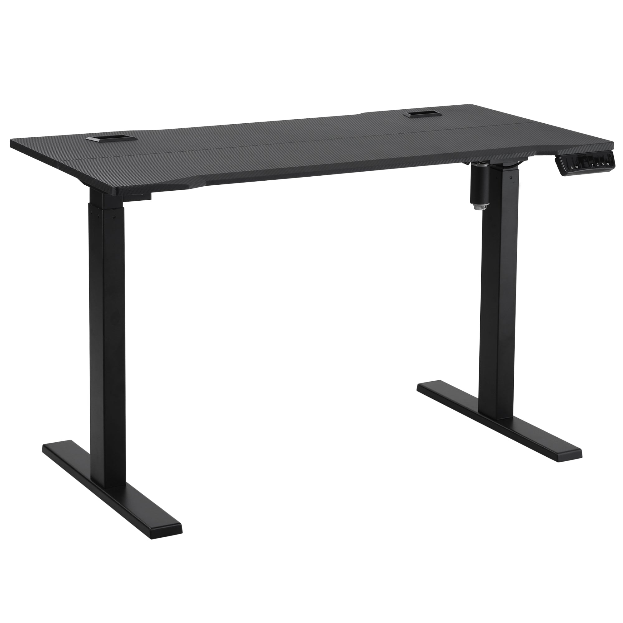 Vinsetto Electric Height Adjustable Standing Desk - 140cm X 70cm, 4 Memory Settings, Anti-Collision, Black & Teak