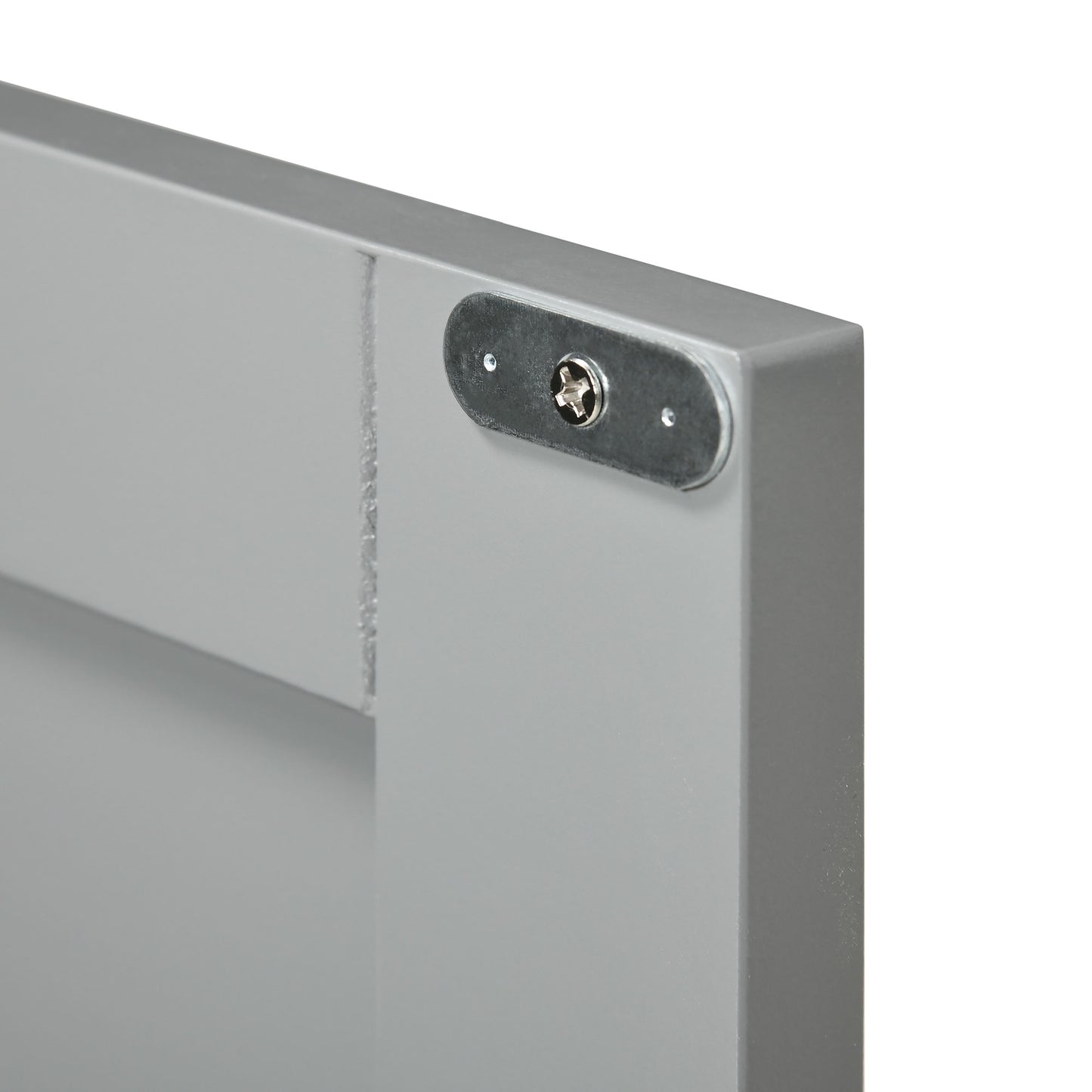 Kleankin Pedestal Under Sink Cabinet with Double Doors, Modern Bathroom Vanity Storage Unit with Shelves, Light Grey