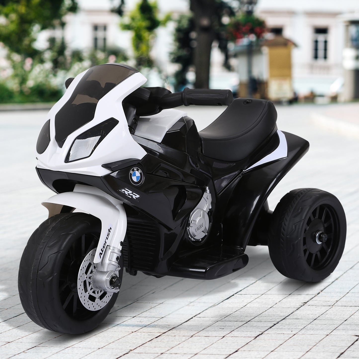 Electric Kids Ride on Motorcycle BMW S1000RR w/ Headlights Music Battery Powered Play Bike 6V Black