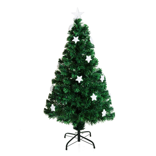 4ft 120cm Fibre Optic Artificial Christmas Tree With Stars