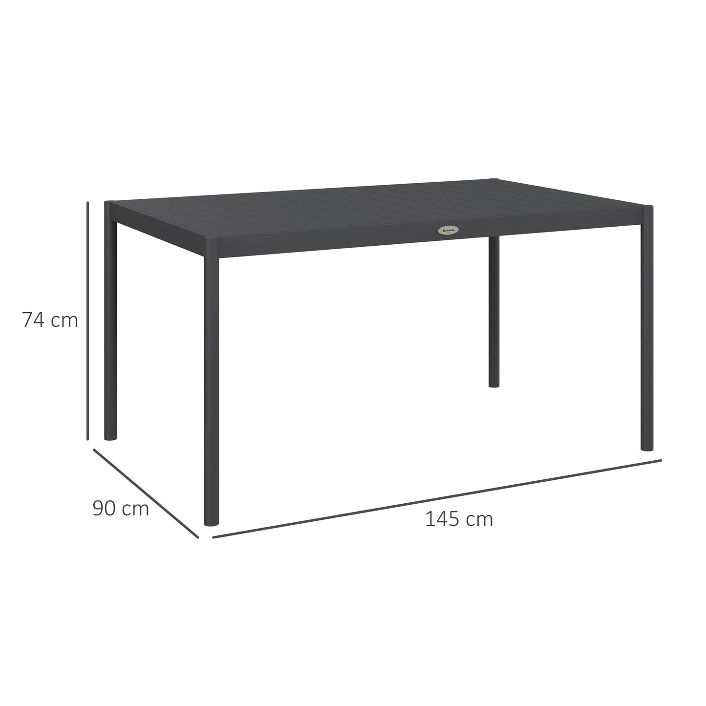 Outsunny Six-Seater Aluminium Outdoor Table