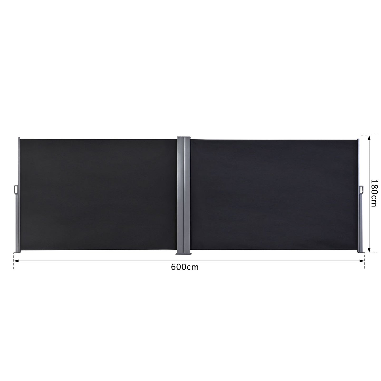 Outsunny Steel Frame Retractable Double Side Awning Grey