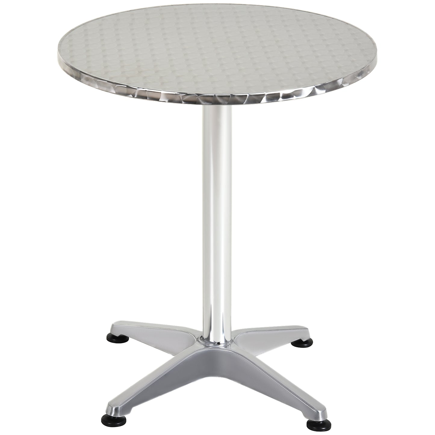 Aluminium Bistro Bar Table Round Tabletop Dining Wine Pub Stainless Steel 2 Height Settings 70cm/110cm