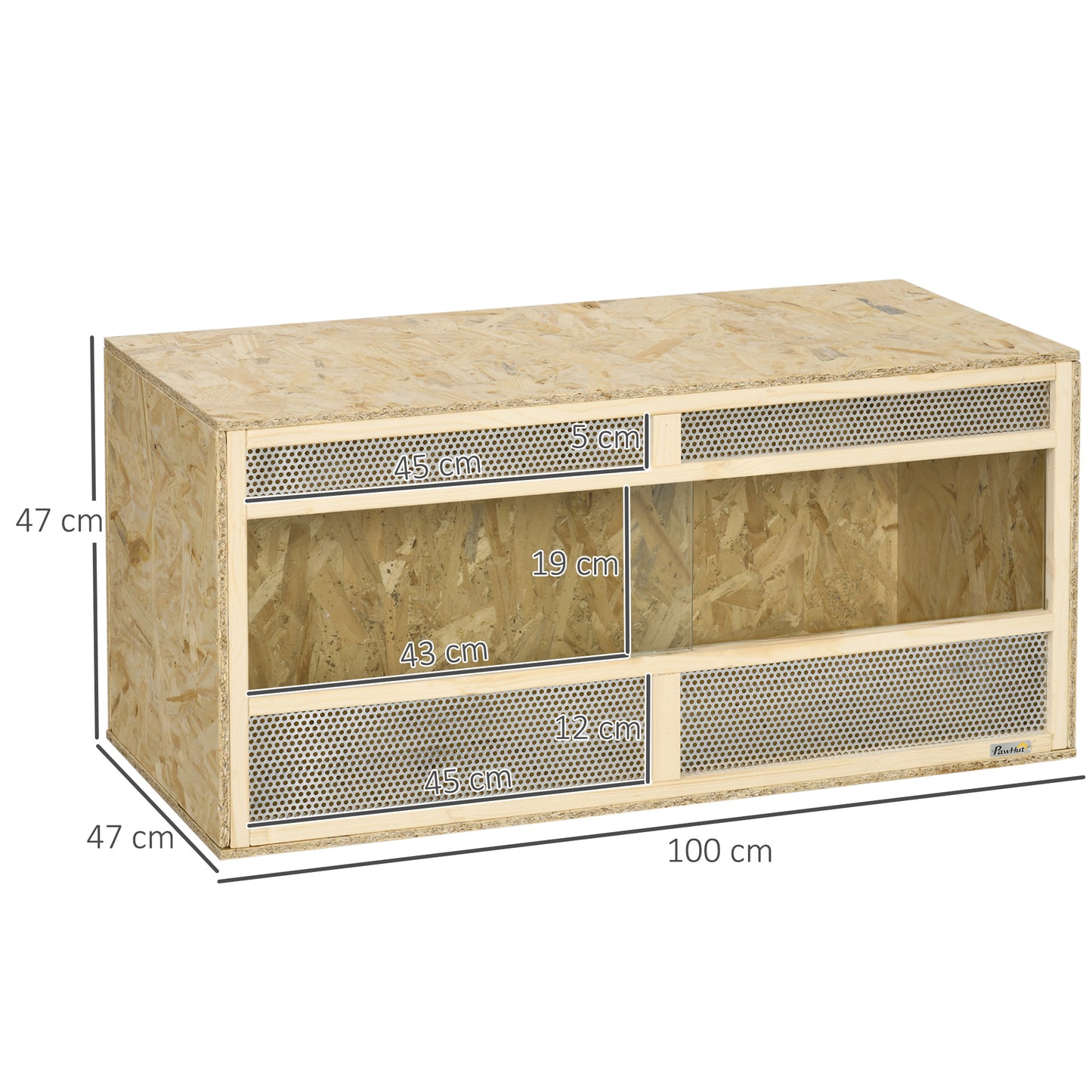 Reptile Terrarium Vivarium, Climbing Pet Containers, Reptile Habitat, with Sliding Doors, Breathable Mesh for Lizards Horned Frogs
