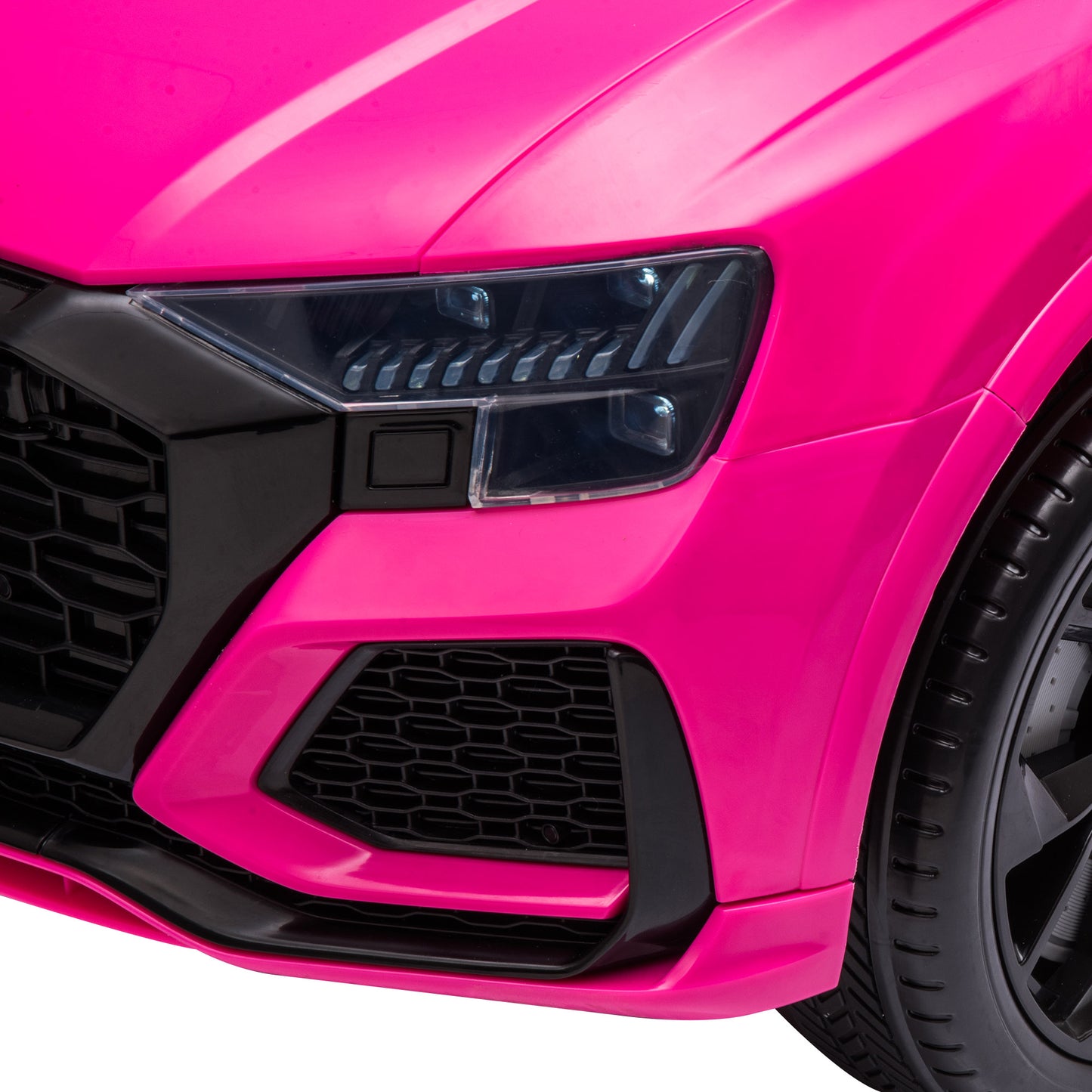 6V Battery-powered Kids Electric Ride On Car Audi RS Q8 Toy with Parental Remote Control Music Lights USB MP3 Bluetooth Pink