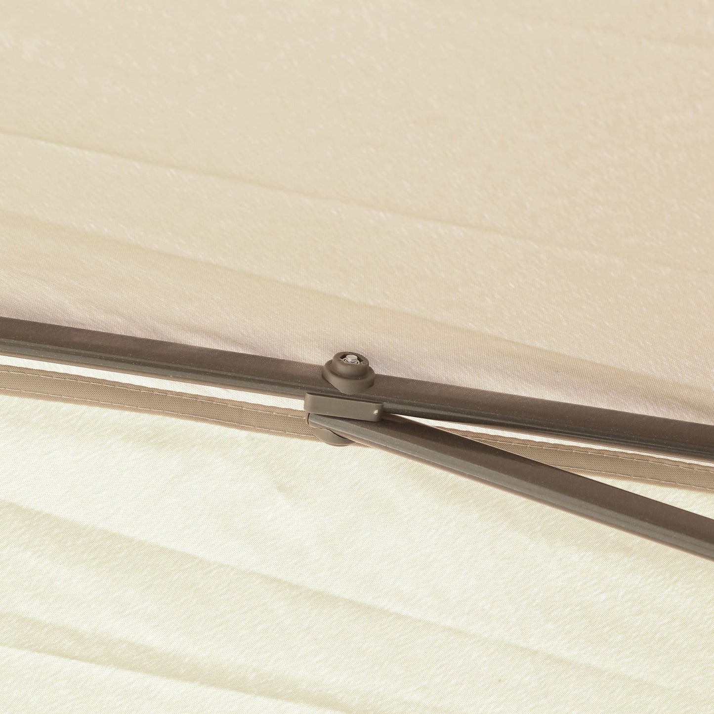 Outsunny 11' x 11' Pop Up Canopy, Double Roof Foldable Canopy Tent with Zippered Mesh Sidewalls, Height Adjustable and Carrying Bag, Event Tent Beige