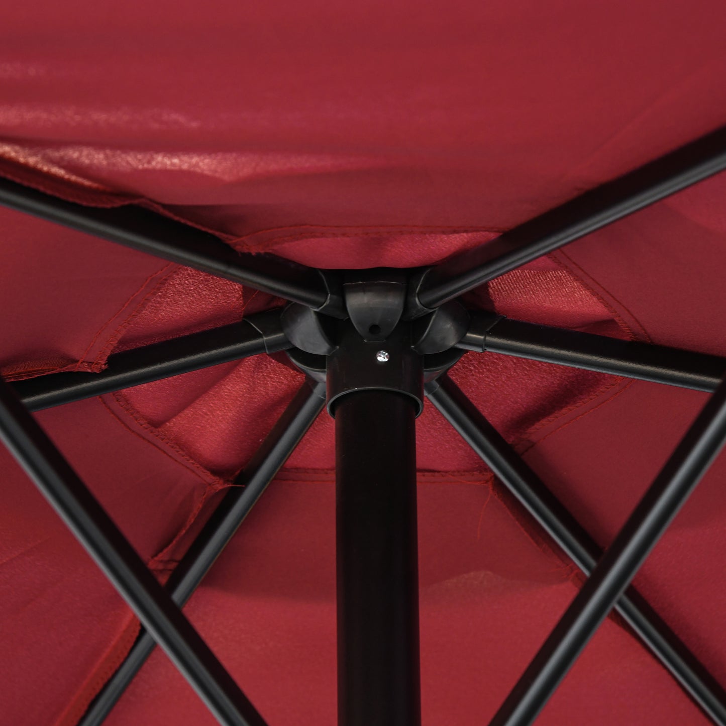 Outsunny Wine Red 9ft Aluminum Sun Shade Pole Patio Umbrella Outdoor Market Café Yard Gazebo Cover