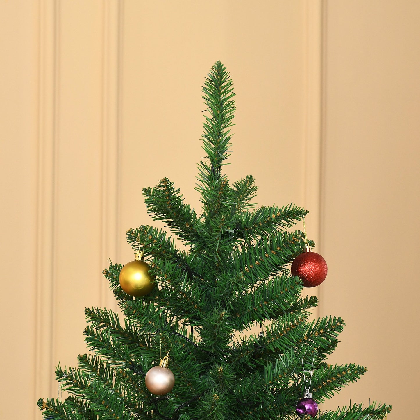 6ft Prelit Christmas Tree Artificial Tree Warm White LED Light Holiday Home Decoration, Green