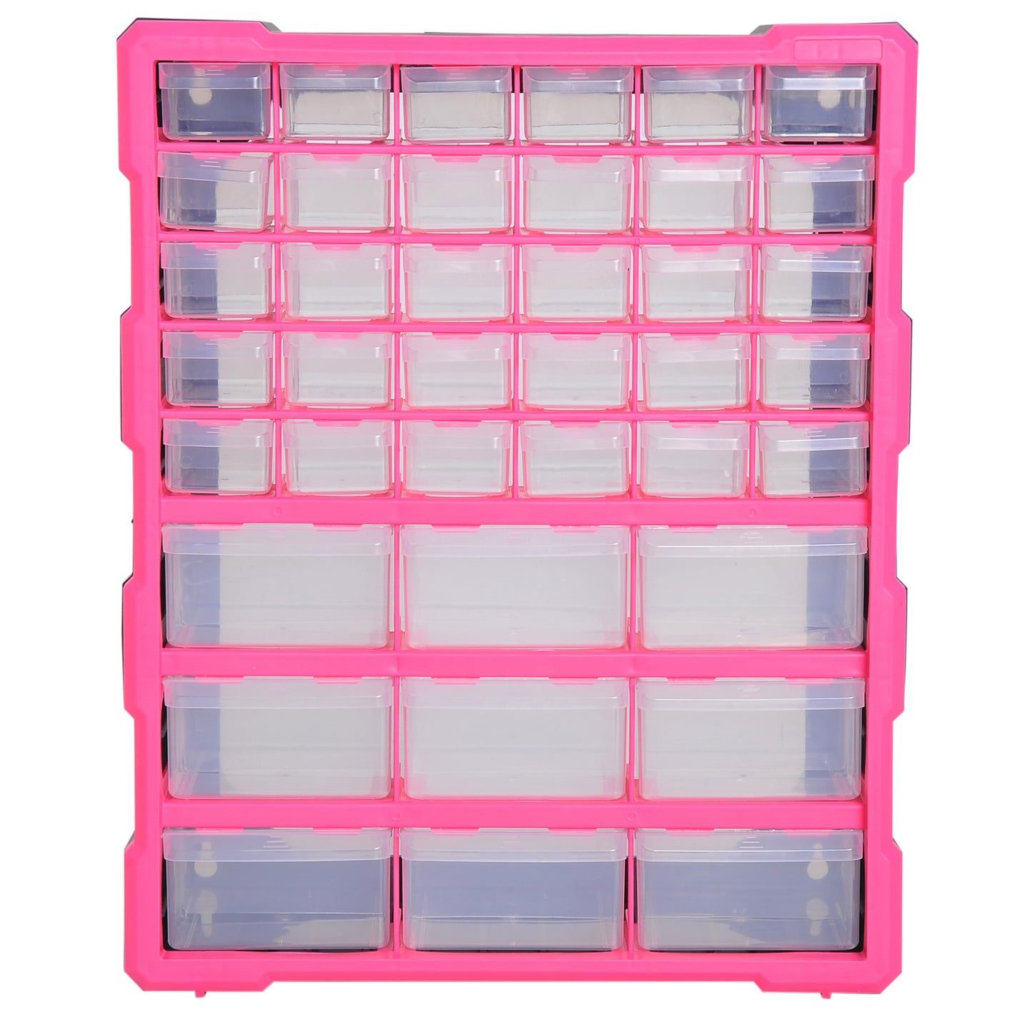 DURHAND 39 Drawer Storage Cabinets, 38Lx16Dx47.5H cm, Plastic-Rose Red