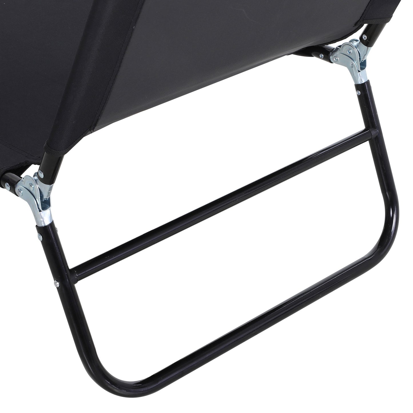 Outsunny Portable Folding Sun Lounger With 5-Position Adjustable Backrest Relaxer Recliner with Lightweight Frame Great for Pool or Sun Bathing Black