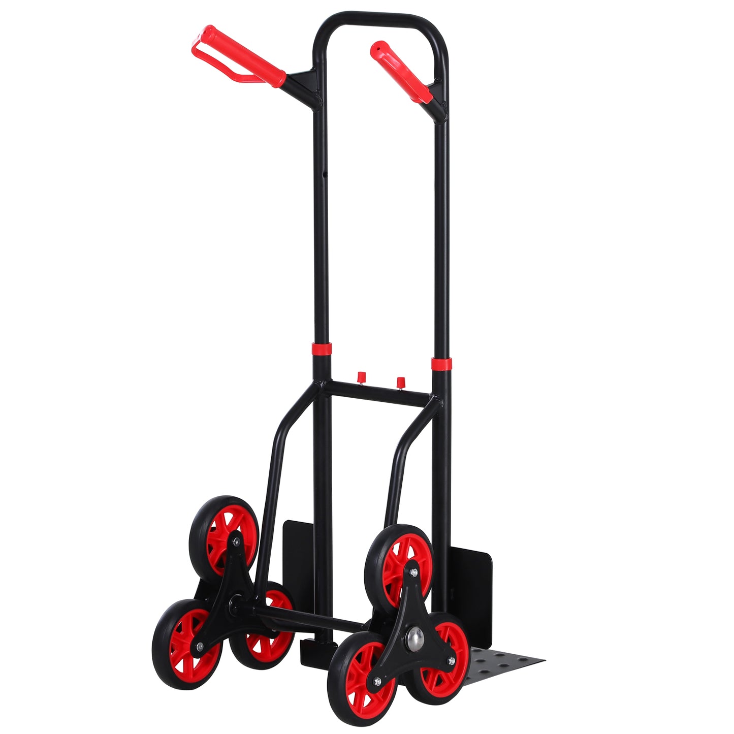 DURHAND Steel Climbing Handling Trolley w/Hand Trucks 6-Wheels Load Cart 150kg