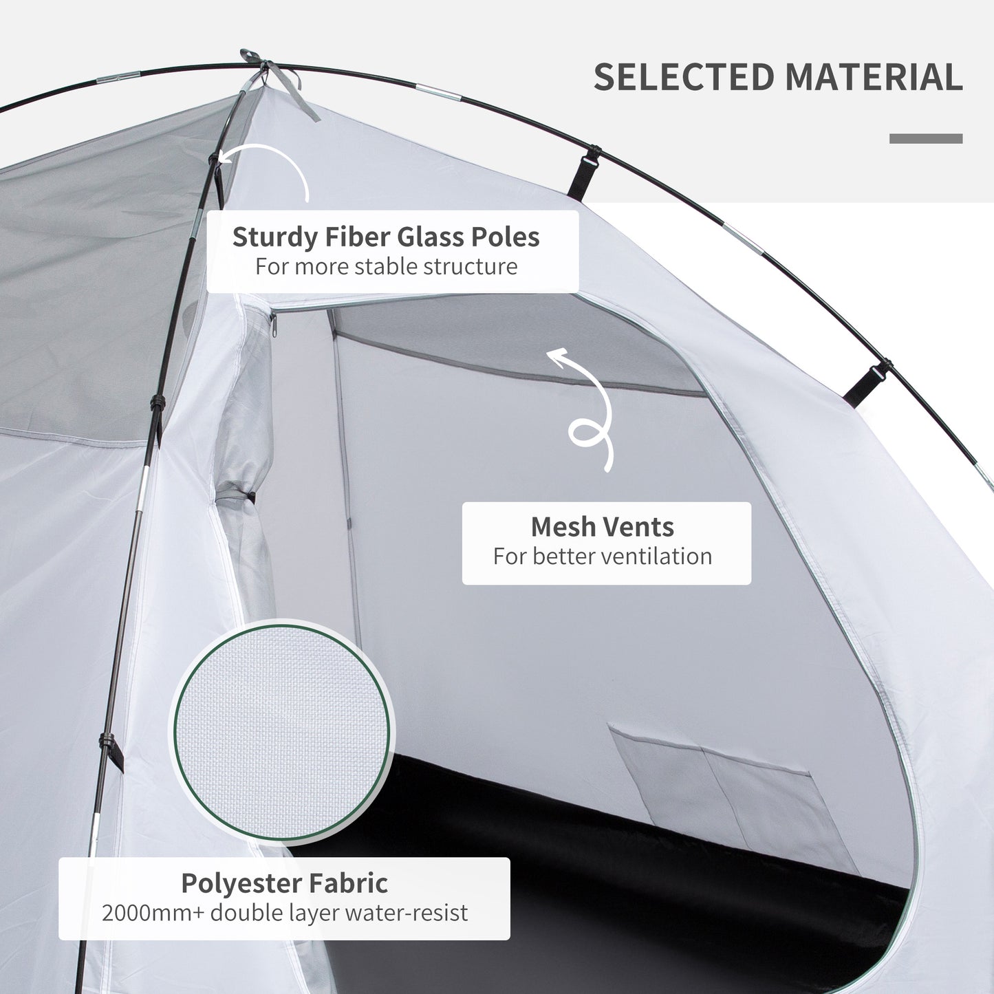 Outsunny Dome Tent for 2 Person Camping Tent with Large Windows, Waterproof Blue and Grey