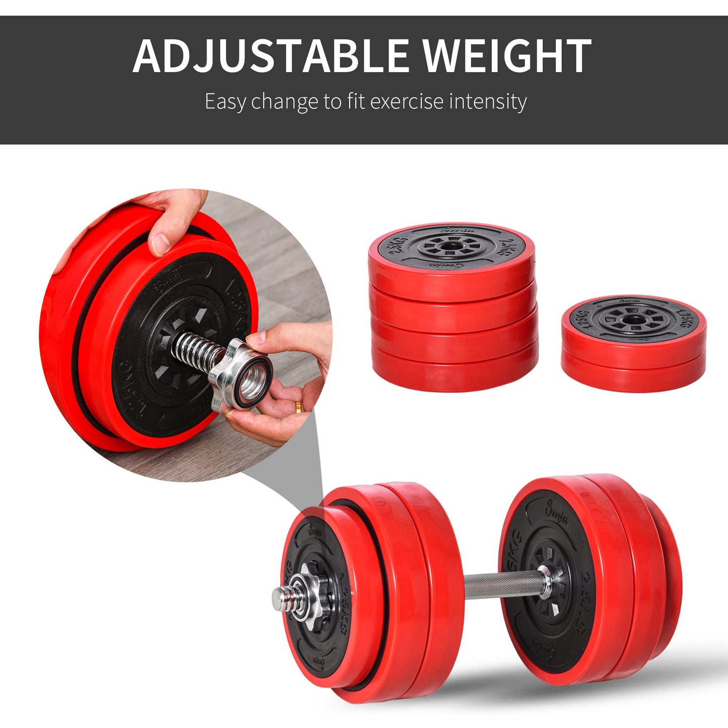 30KGS Two-In-One Dumbbell & Barbell Adjustable Set Strength Muscle Exercise Fitness Plate Bar Clamp Rod Home Gym Sports Area