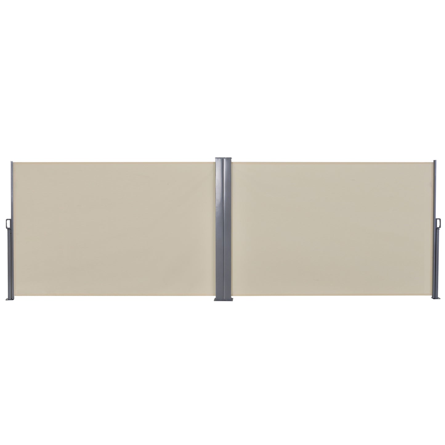 Outsunny Steel Frame Retractable Double Side Awning Beige