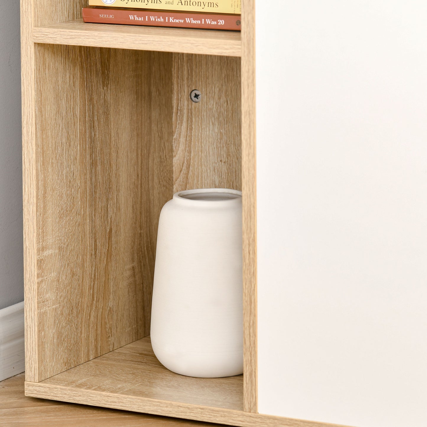 Home Office Computer Desk with Storage Shelves Study Writing Table Workstation, Oak Tone