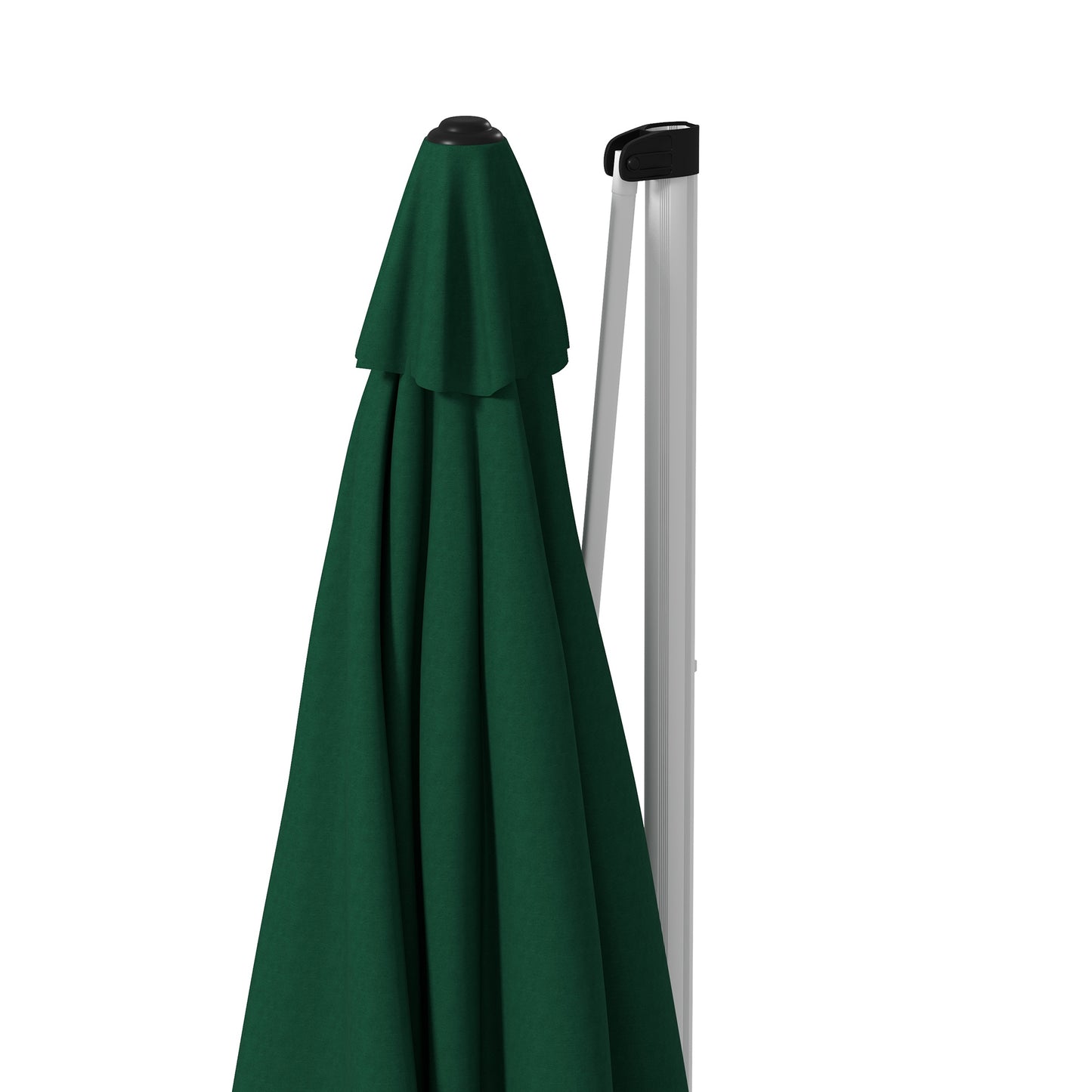 Outsunny 3 x 3(m) Square Cantilever Parasol with Cross Base, Crank Handle, Tilt, 360° Rotation and Aluminium Frame, Green