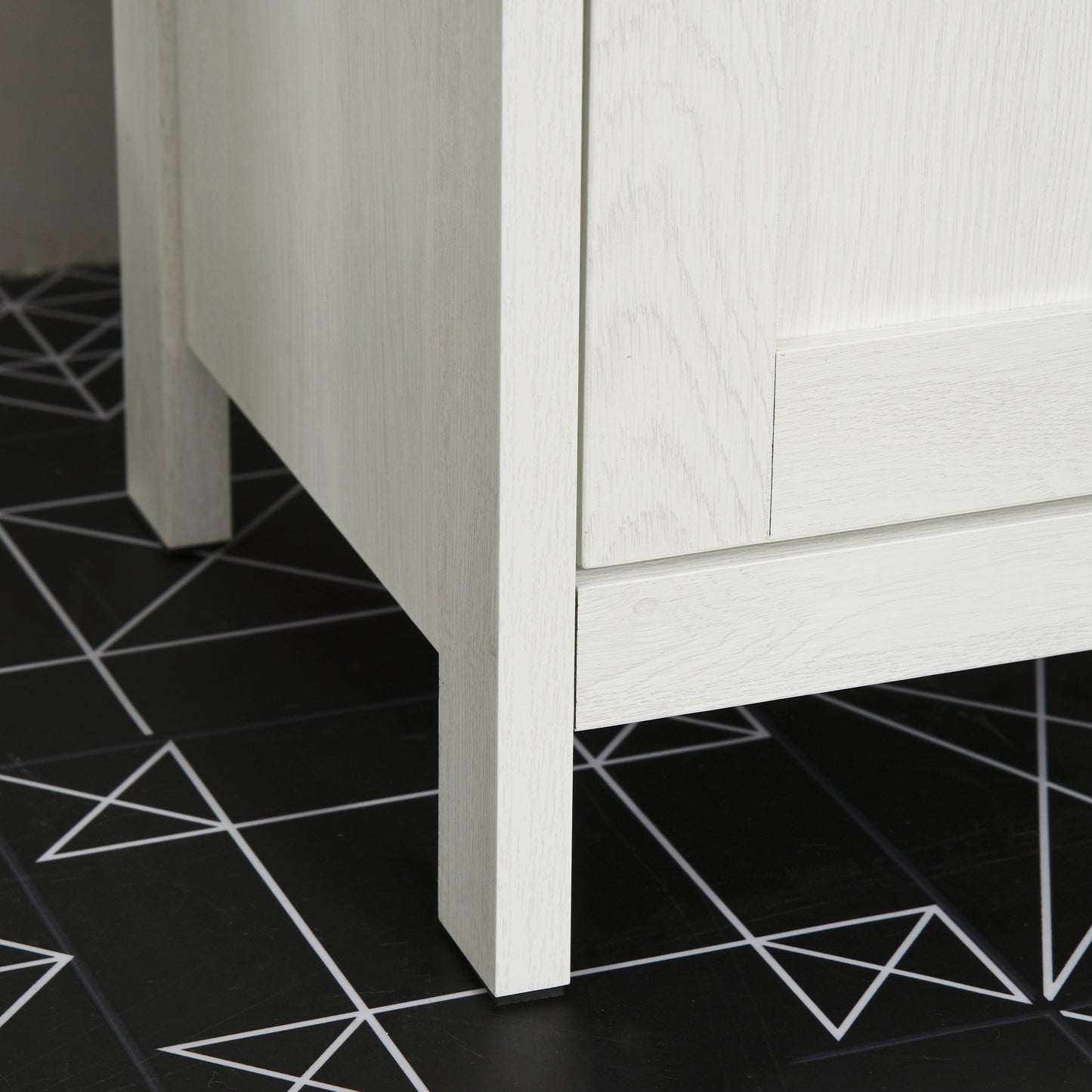 Kleankin Modern Bathroom Sink Cabinet, Floor Standing Under Sink Cabinet Freestanding Storage Cupboard w/ Adjustable Shelf Double Doors Antique White