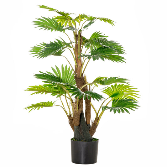 Artificial Tree, Tropical Palm Tree, Fake Decorative Plant in Nursery Pot for Indoor Outdoor Décor, 135cm