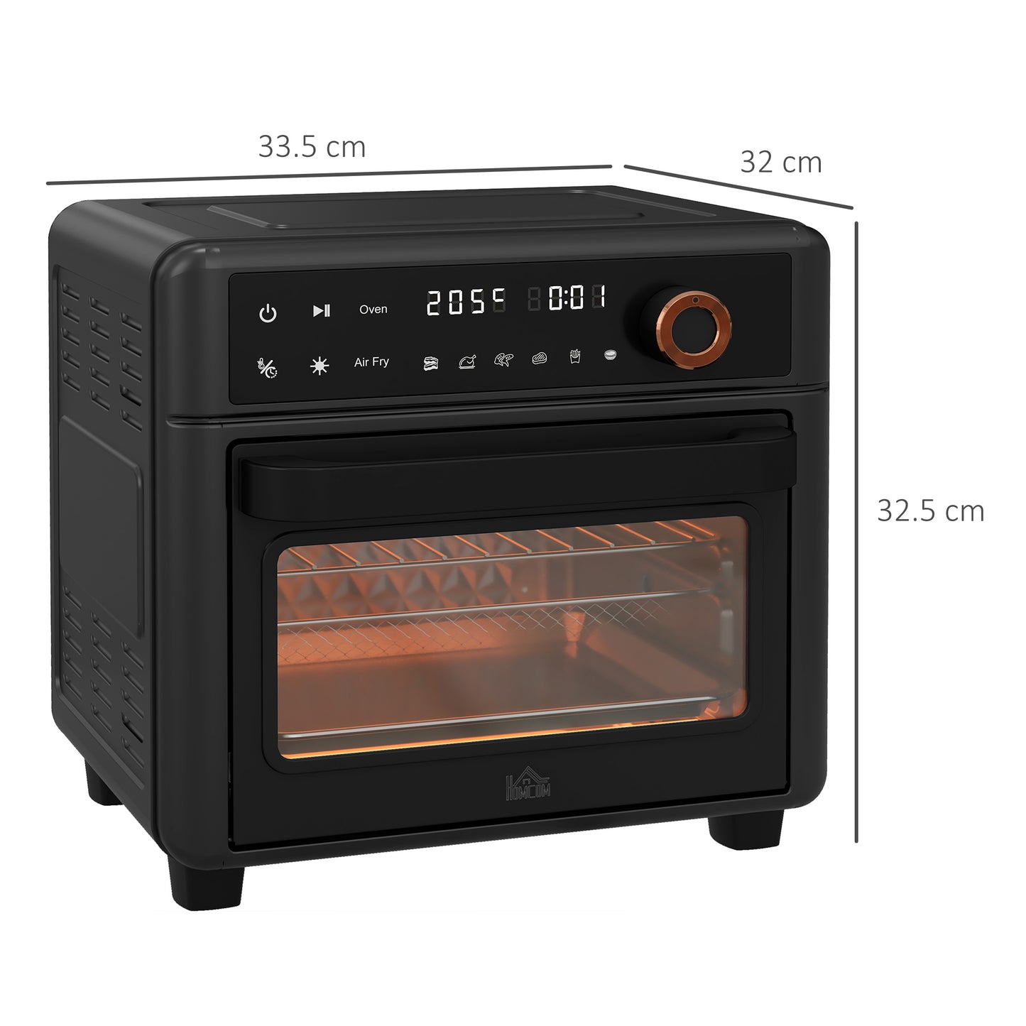 Retro Style Air Fryer Oven, 13L Mini Oven, Multifunction Countertop Convection Oven with 12 Presets, Adjustable Temp and Time, 1200W