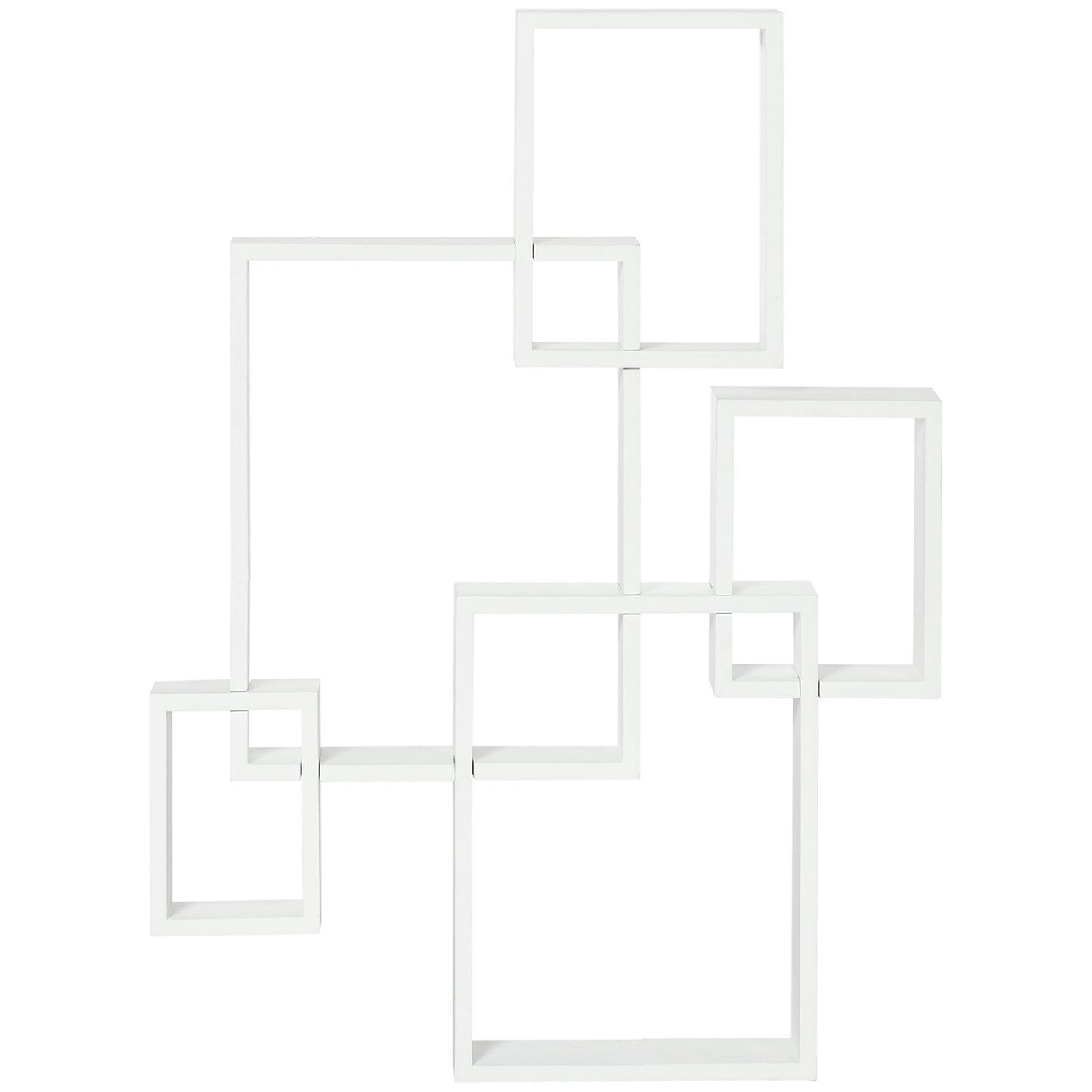 Floating Shelves, Wall Mounted Interlocking Cube Shelves, Display Wall Shelf for Living Room, Bedroom, Hallways, White