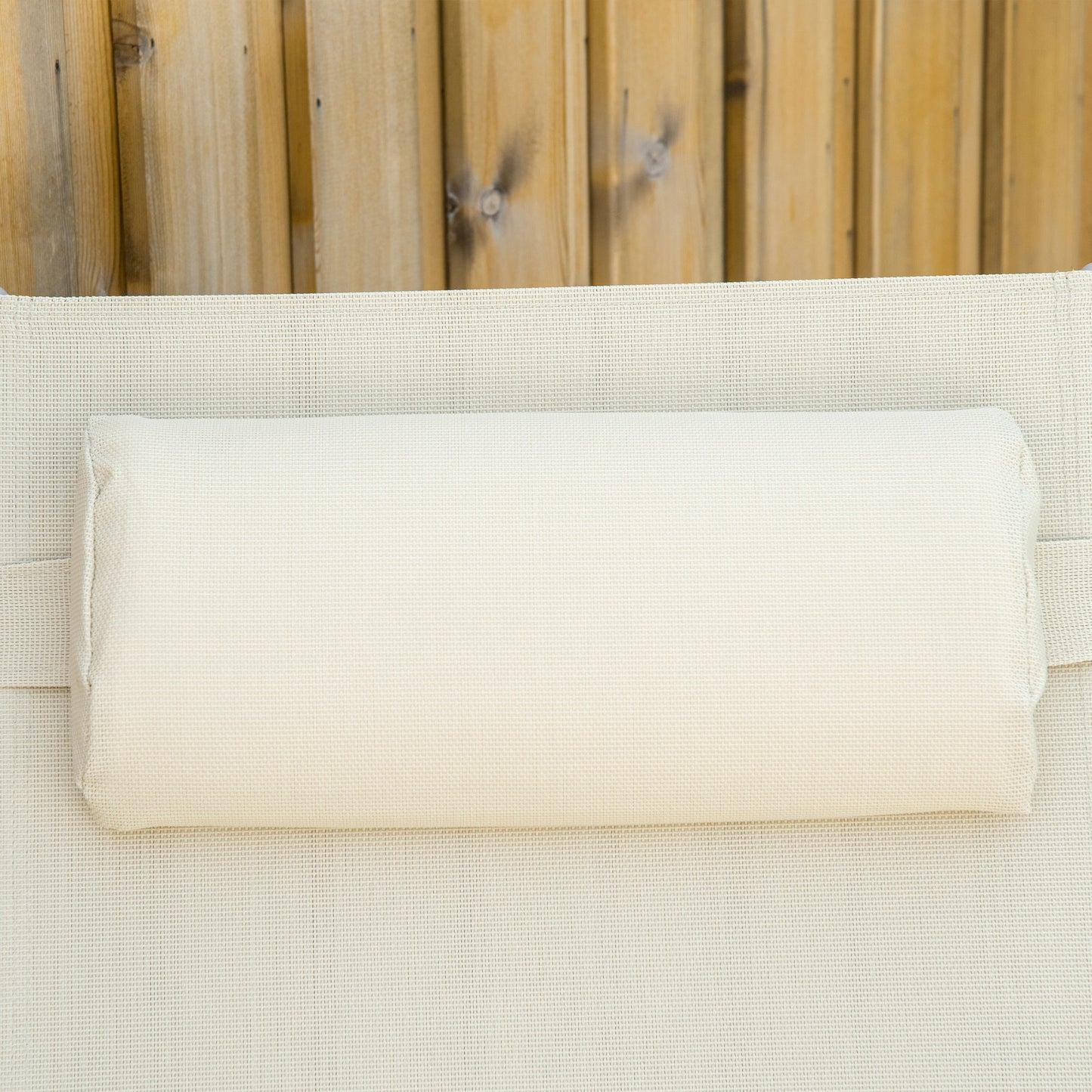 Outsunny Outdoor Folding Chaise Lounge Chair Recliner with Portable Design & 7 Adjustable Backrest Positions , Steel Fabric Sun Lounger- Beige