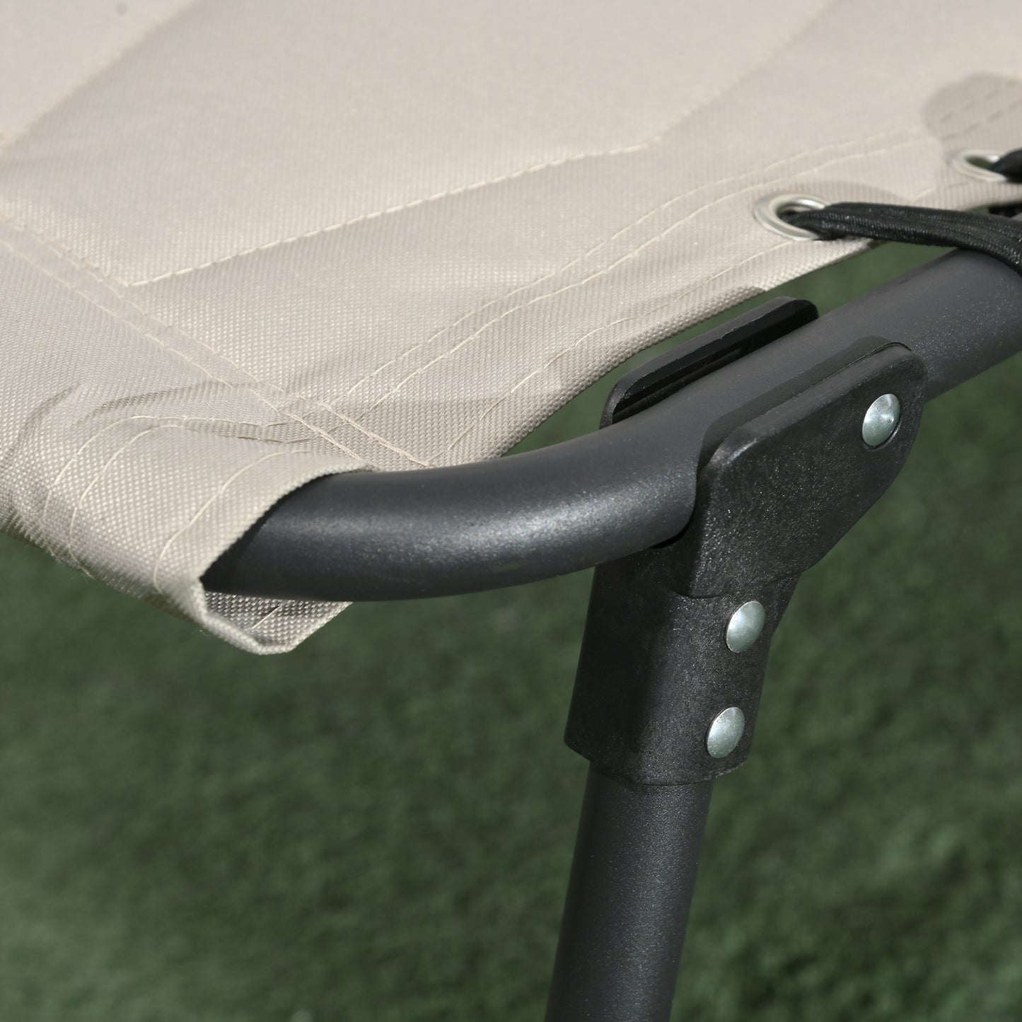 Foldable Sun Lounger Set With 5 Level Reclining Back, Outdoor Tanning Chairs With Build-in Padded Seat, Loungers With Side Pocket, Headrest - Khaki