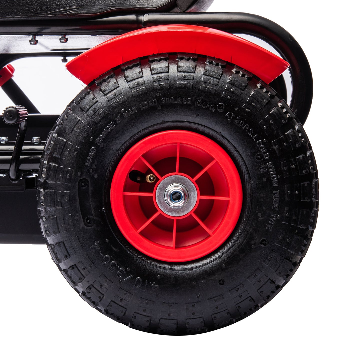 Children's Pedal Go Kart, Kids Ride On Racer with Adjustable Seat, Inflatable Rubber Tyres, Handbrake, for Ages 5-12 Years - Red