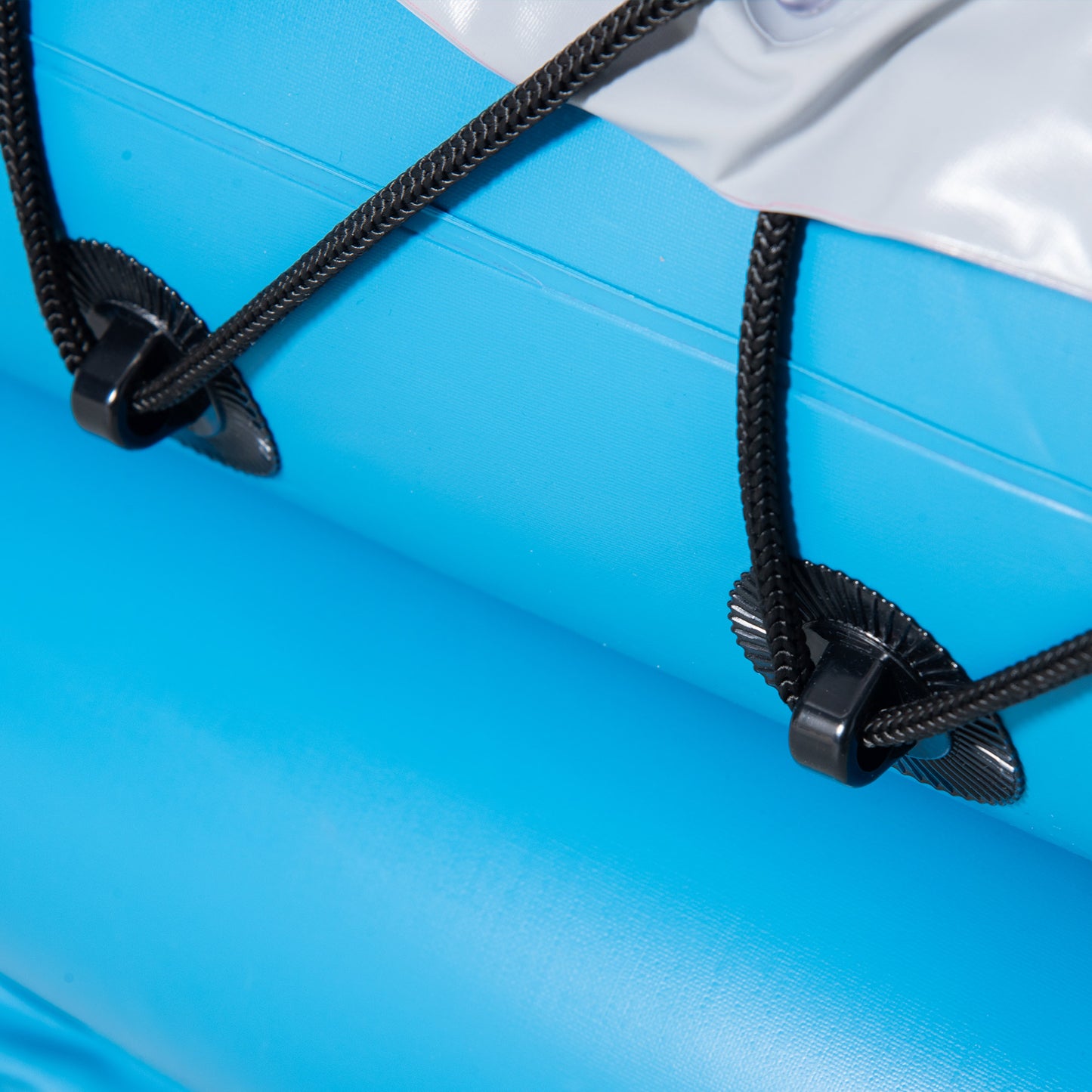 Outsunny Inflatable Kayak 2-Person Inflatable Boat Canoe Set w/ Air Pump, Aluminium Oars, Blue, 330x105x50cm