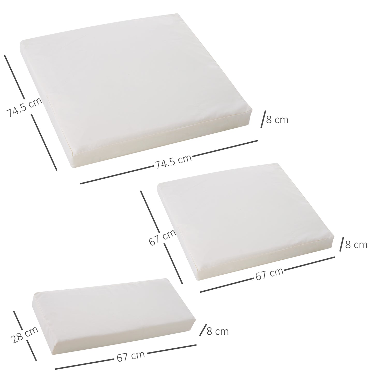 Outsunny Rattan Furniture Cushion Cover Replacement Set, 7 Pieces