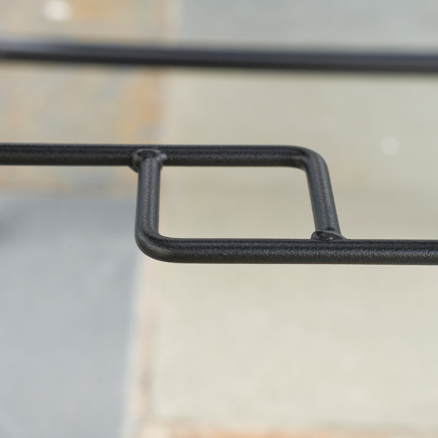 Outsunny Garden Table with Parasol Hole, Outdoor Dining Garden Table for Four, Square Patio Table with Slatted Metal Plate Top, Black