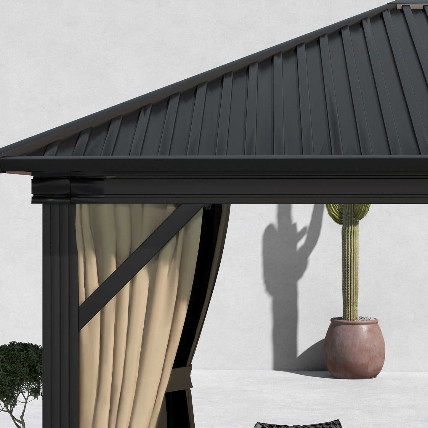 Outsunny 3.6 x 3m Aluminium Frame Hardtop Gazebo With Accessories