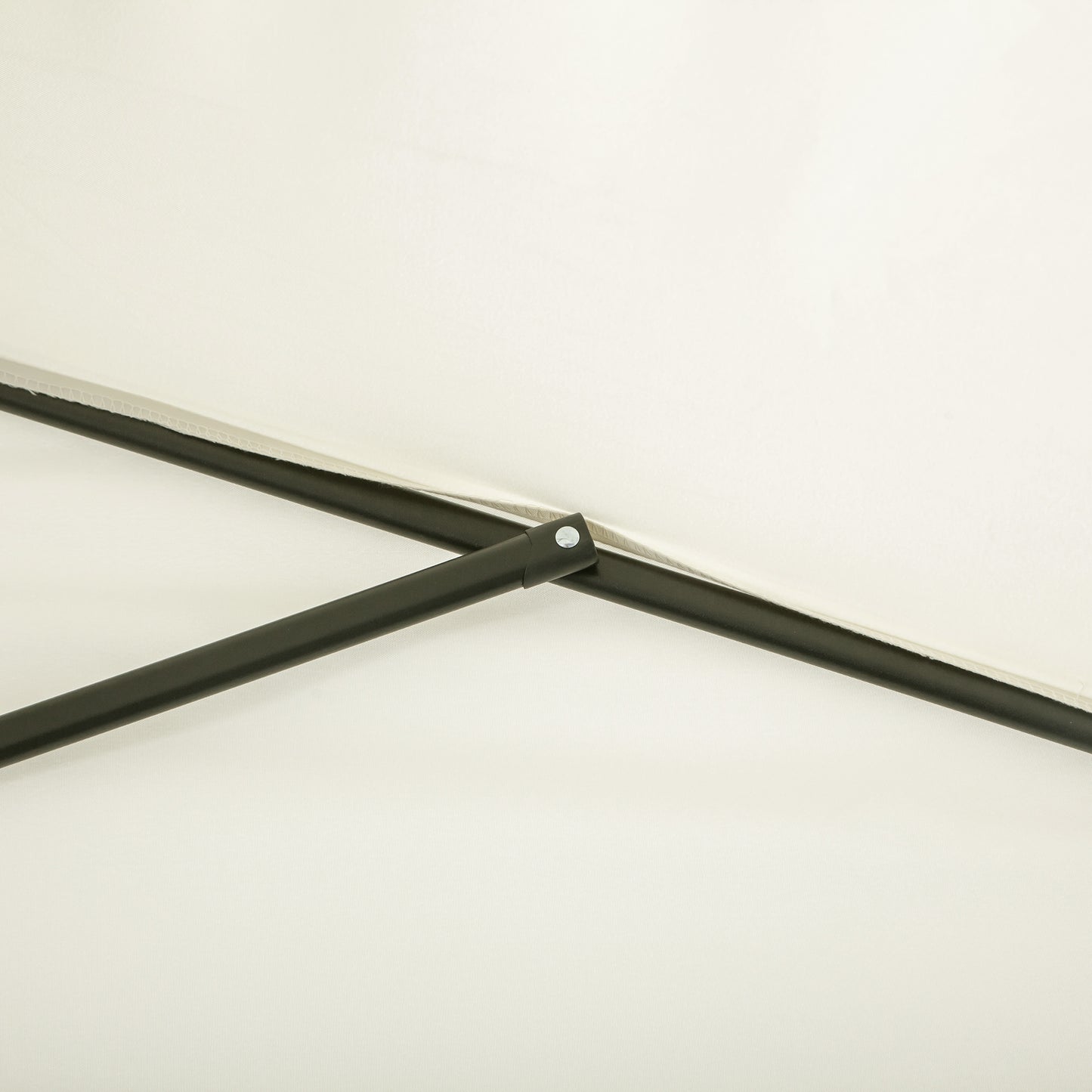 Outsunny Balcony Half Parasol Semi Round Umbrella Patio Crank Handle (2.3m, Beige)- NO BASE INCLUDED