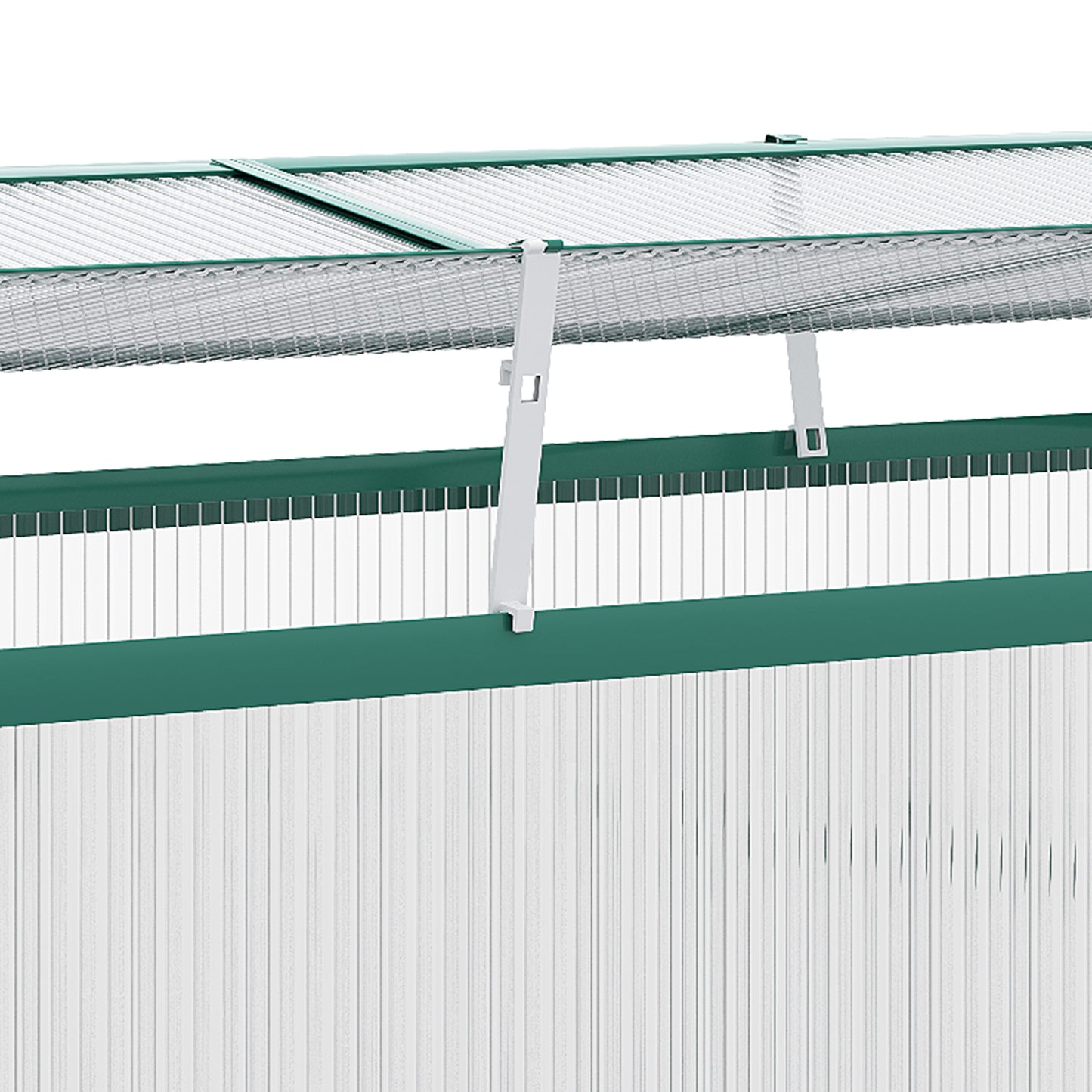 Outsunny Aluminium Polycarbonate Greenhouse Cold Frame Grow House, Openable Top for Flowers and Vegetables, 130x70x61cm