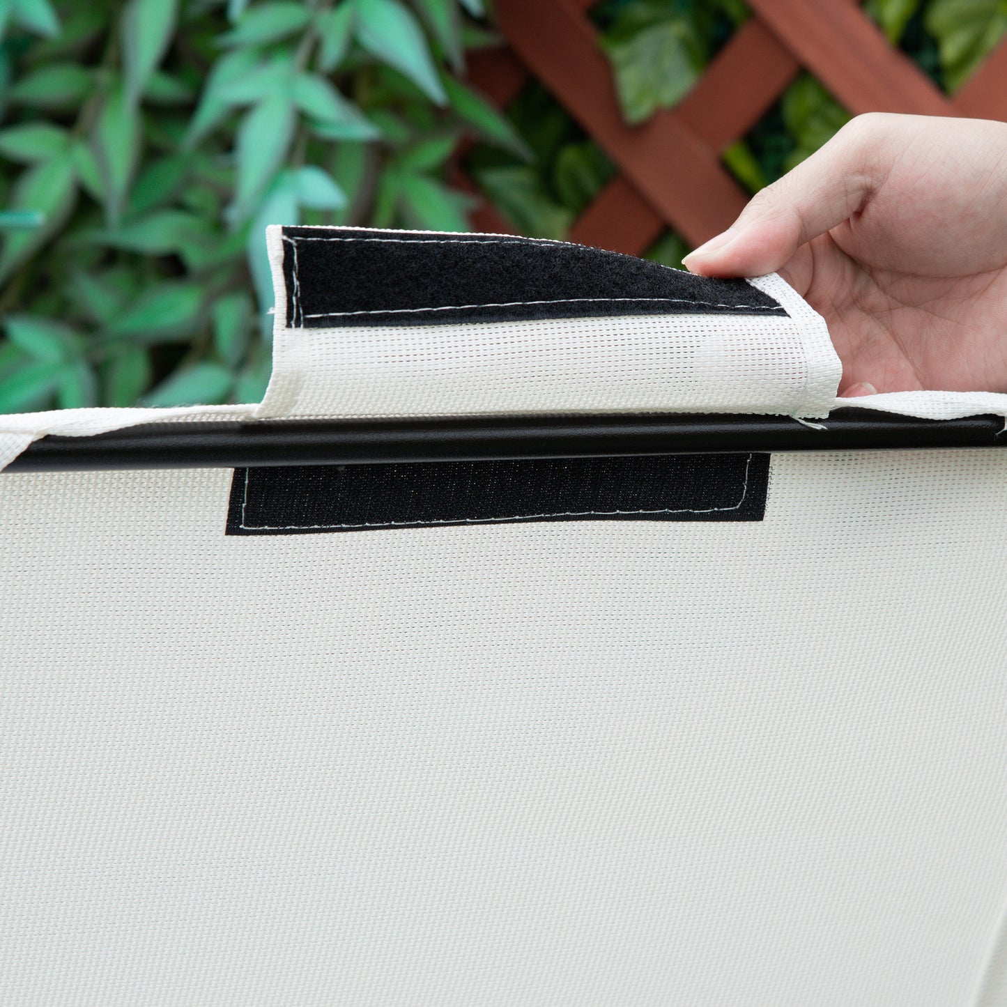 Zero Gravity Garden Deck Folding Chair Patio Sun Lounger Reclining Seat with Cup Holder & Canopy Shade - White