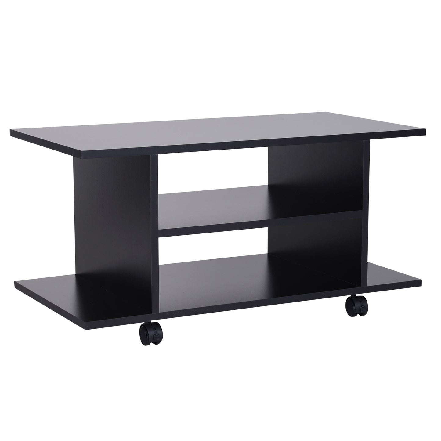 TV Stand Unit With Shelves - Black