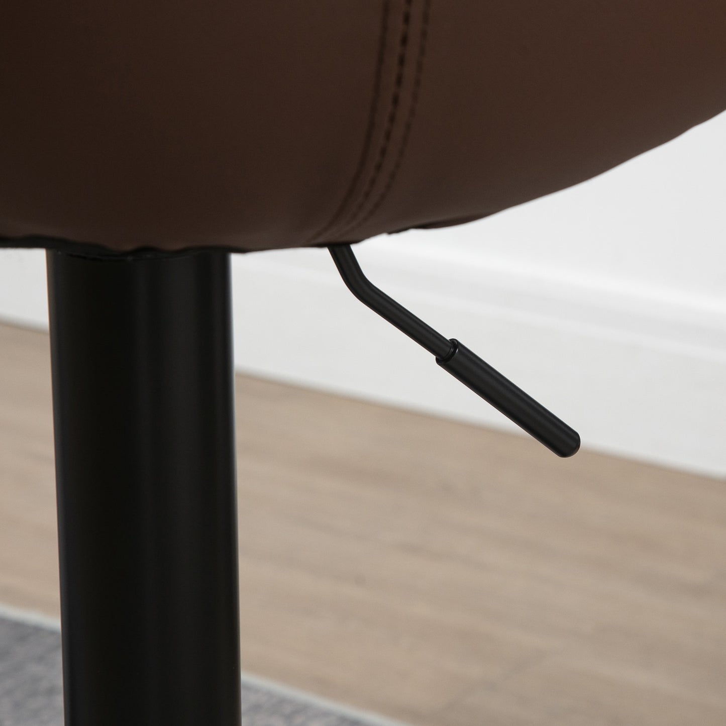 Bar Stools Set of 2, Counter Height Barstools Dining Chairs 360° Swivel with Footrest for Home Pub and Kitchen, Brown