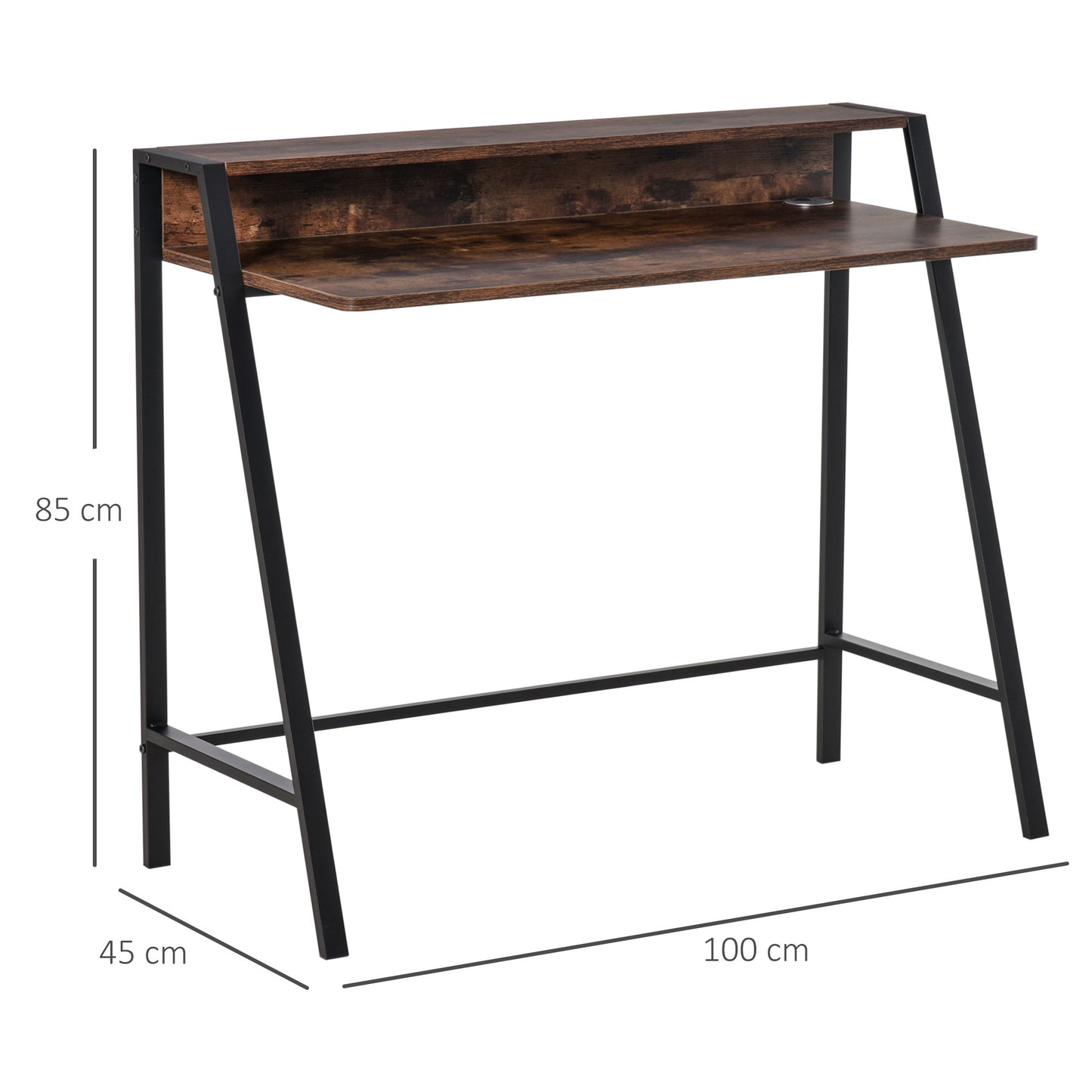 Writing Desk Computer Table Home Office PC Laptop Workstation Storage Shelf Color Rustic Brown