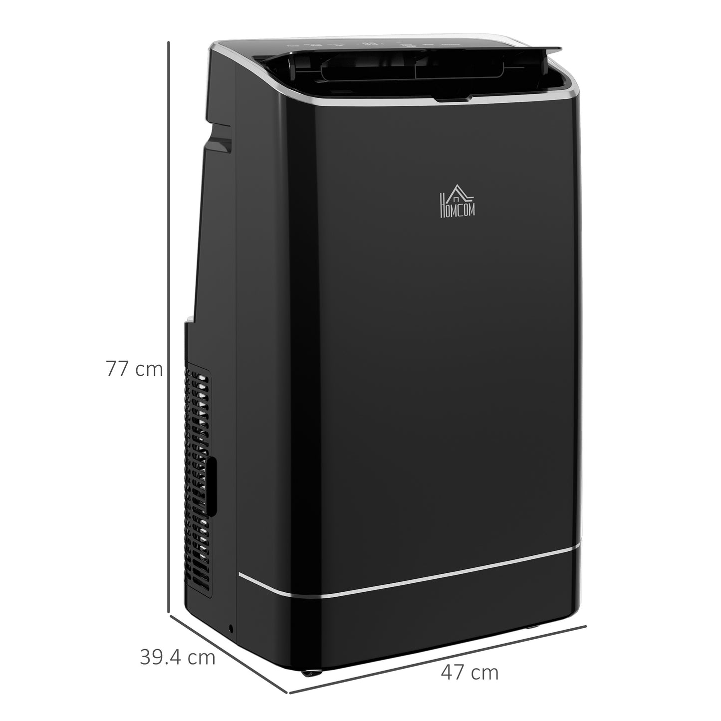 14,000 BTU Mobile Air Conditioner, 35m², Smart Home WiFi, with Dehumidifier, Fan, 24H Timer, Window Kit, Black