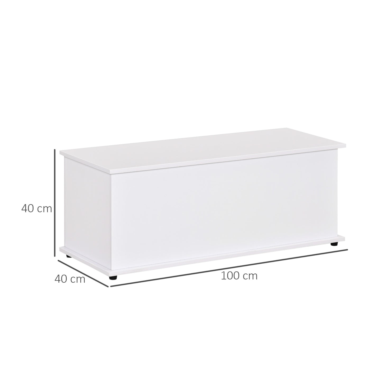 Wooden Storage Box Clothes Toy Chest Bench Seat Ottoman Bedding Blanket Trunk Container with Lid - White