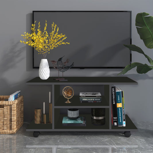 TV Stand Unit With Shelves - Black