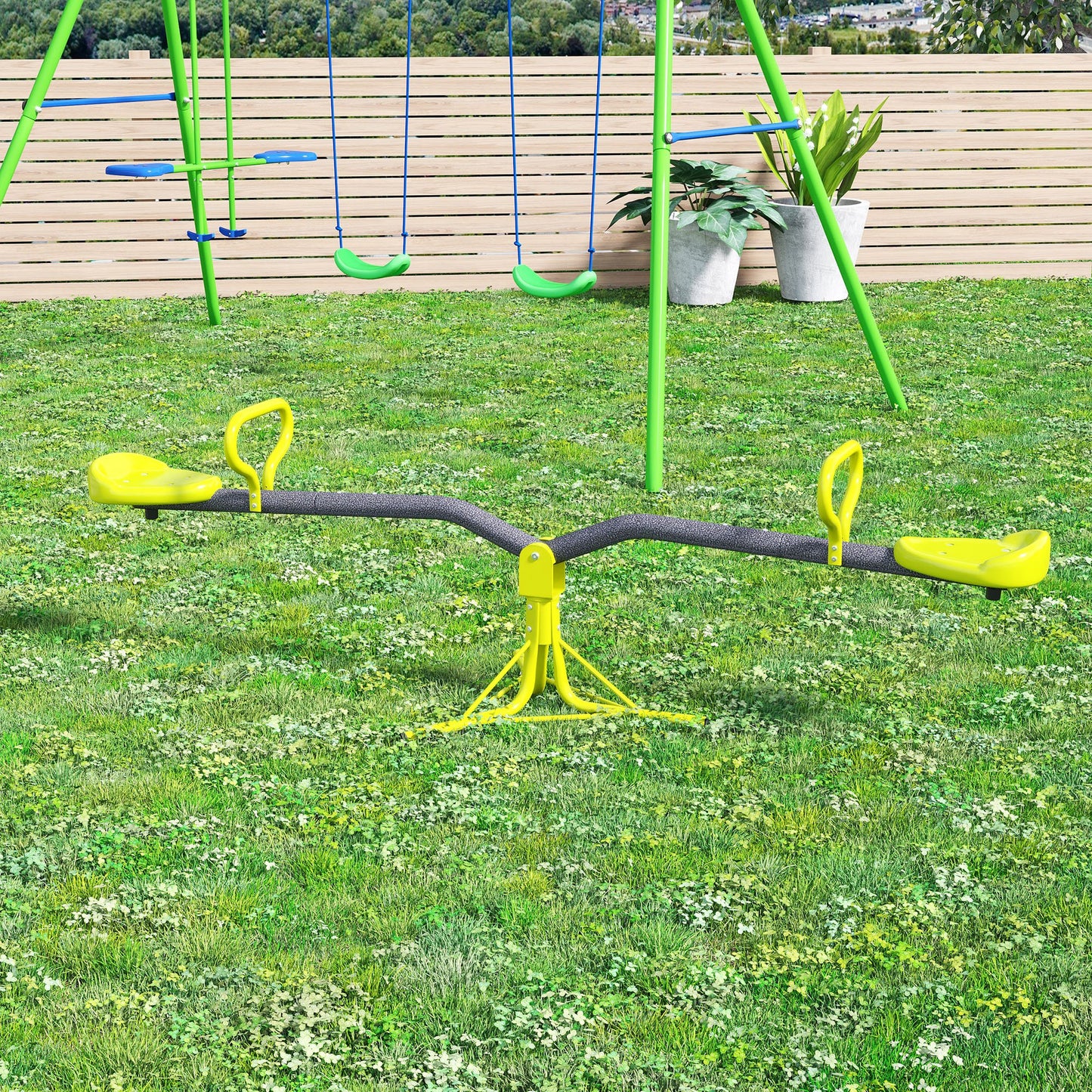Kids Children 360 Degree Rotating Seesaw Swivel Playground Equipment Garden Outdoor Indoor