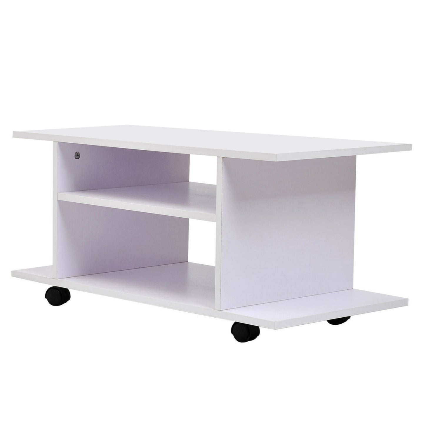 TV Stand With Shelves -White