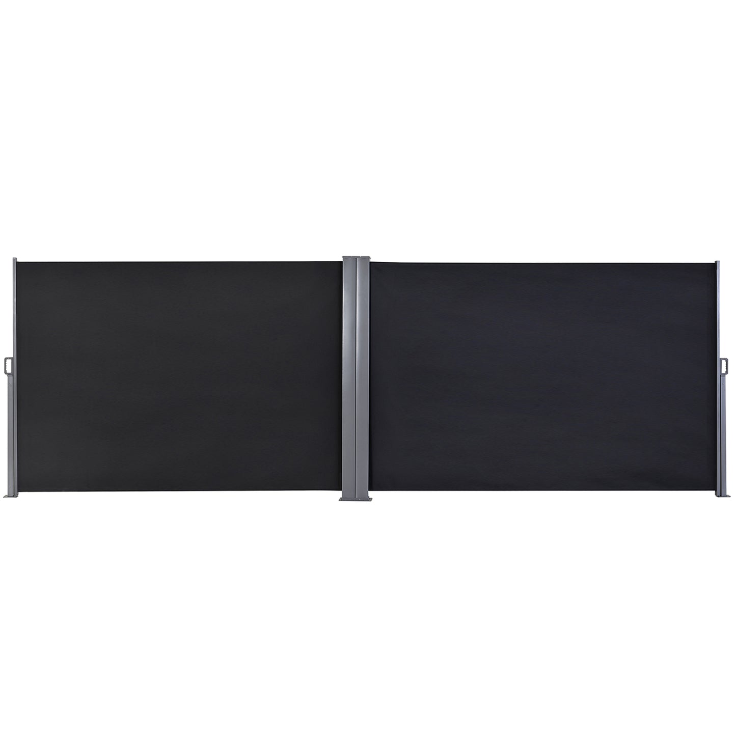 Outsunny Steel Frame Retractable Double Side Awning Grey
