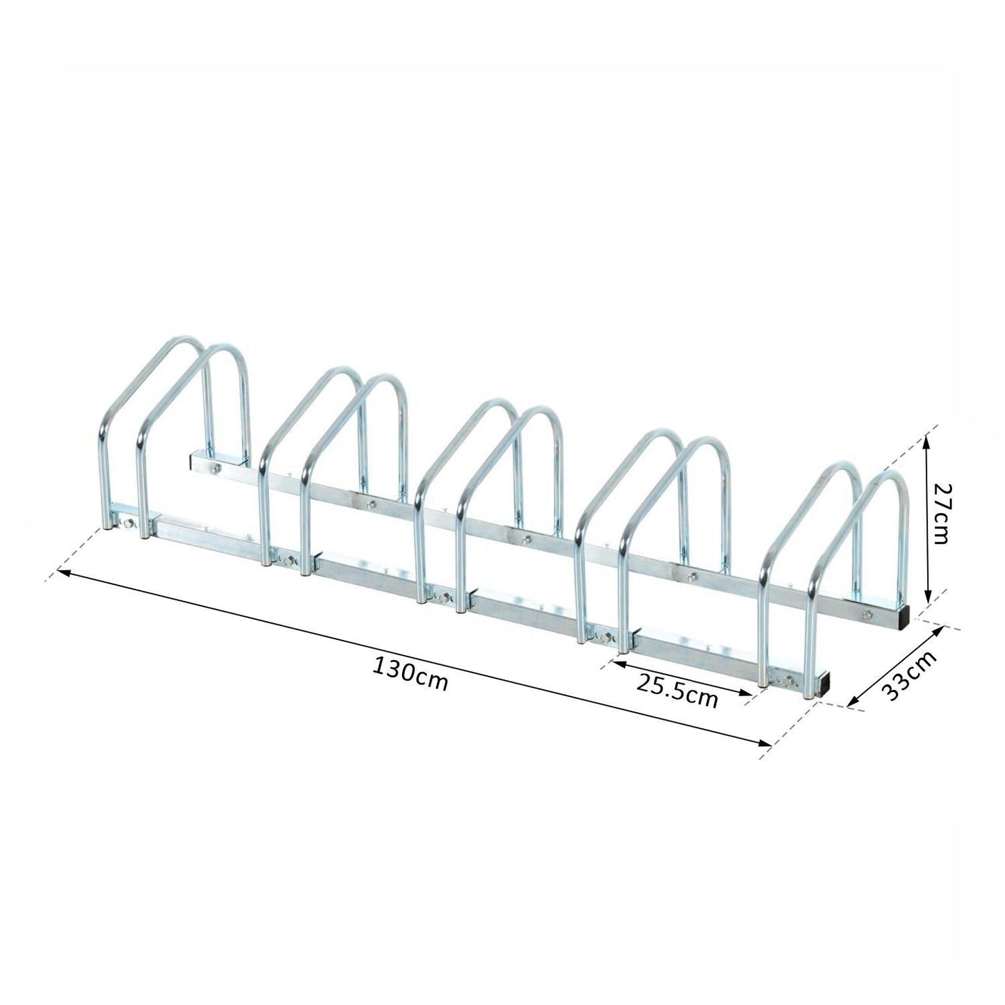 5-Bike Floor Parking Stand Silver