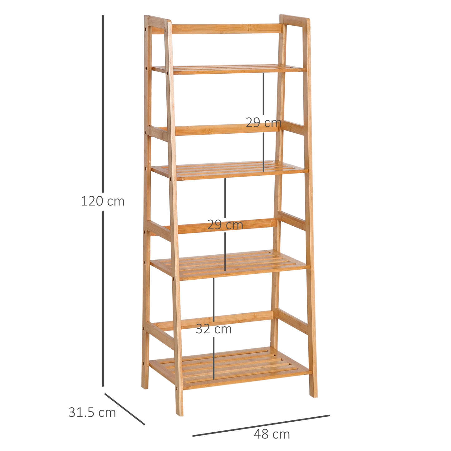 4 Tier Ladder Shelf Unit Storage DIY Plant Shelving Stand Holder Organiser