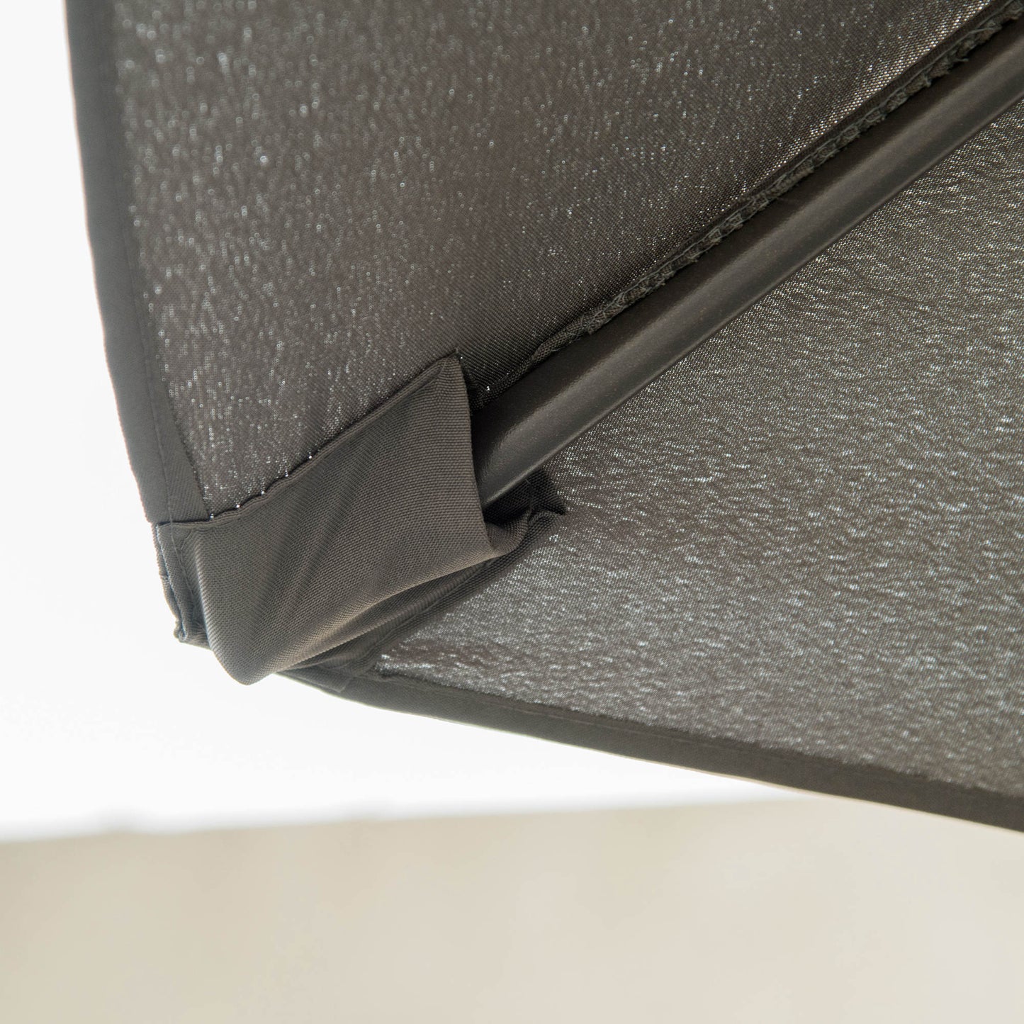 Outsunny 2.8m Patio Parasols Umbrella Outdoor 6 Ribs Sunshade Canopy Manual Push Garden Backyard Furniture, Dark Grey