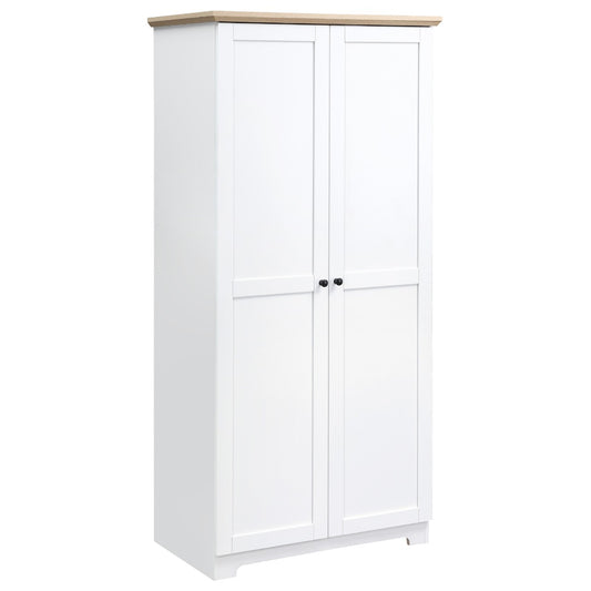 172cm Wooden Storage Cabinet Cupboard With 2 Doors 4 Shelves White Pantry Closet