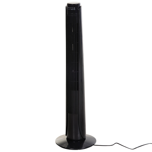 36" Tower Fan Oscillating 3 Speeds w/ Remote Control Timer Moving Head Quiet Operation Home Office Bedroom Black - 92H cm